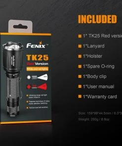 FENIX TK25 RED HUNTING FLASHLIGHT - 1000 LUMENS