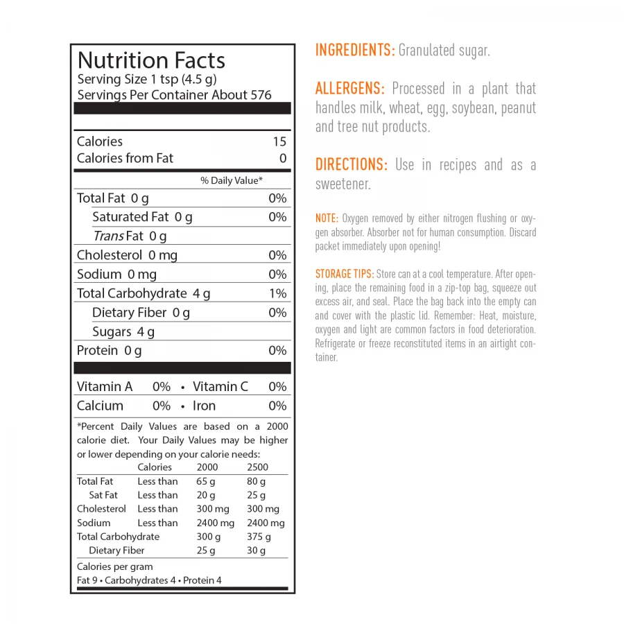 Food & Food Storage Emergency Essentials White Sugar Large Can 2 Food & Food Storage Emergency Essentials White Sugar Large Can