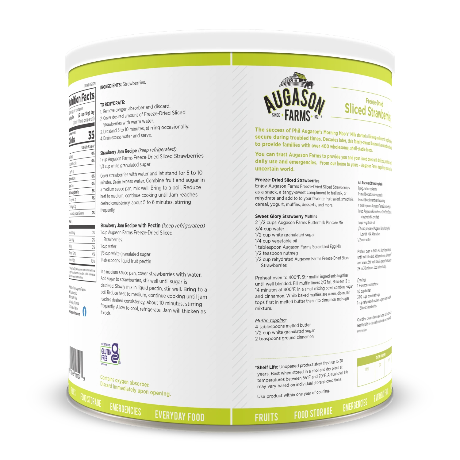 Augason Farms Freeze Dried Sliced Strawberries Food & Food Storage 2 Augason Farms Freeze Dried Sliced Strawberries Food & Food Storage