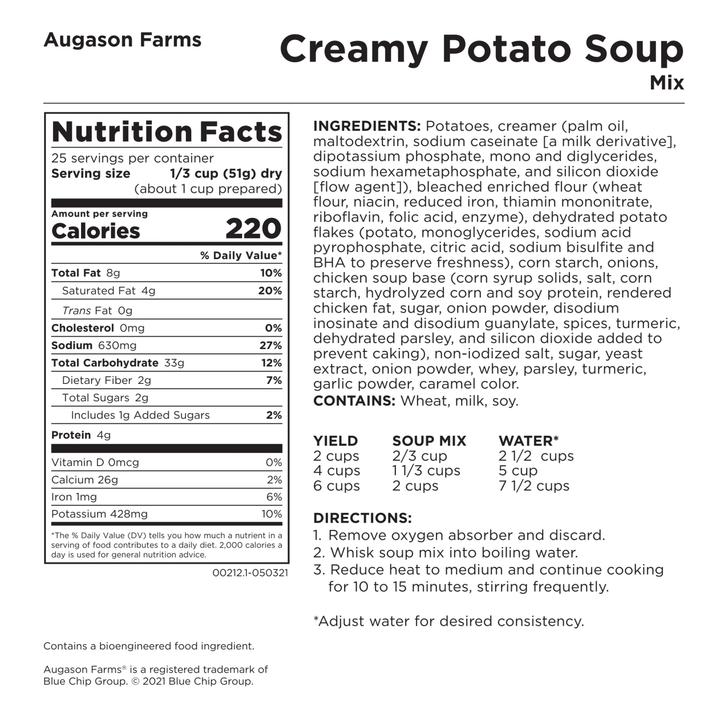 Augason Farms Creamy Potato Soup Mix Food & Food Storage 9 Augason Farms Creamy Potato Soup Mix Food & Food Storage