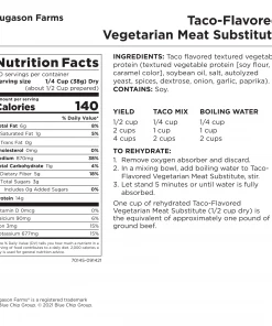 Food & Food Storage Augason Farms Taco Flavored Vegetarian Meat Substitute 15 Food & Food Storage Augason Farms Taco Flavored Vegetarian Meat Substitute
