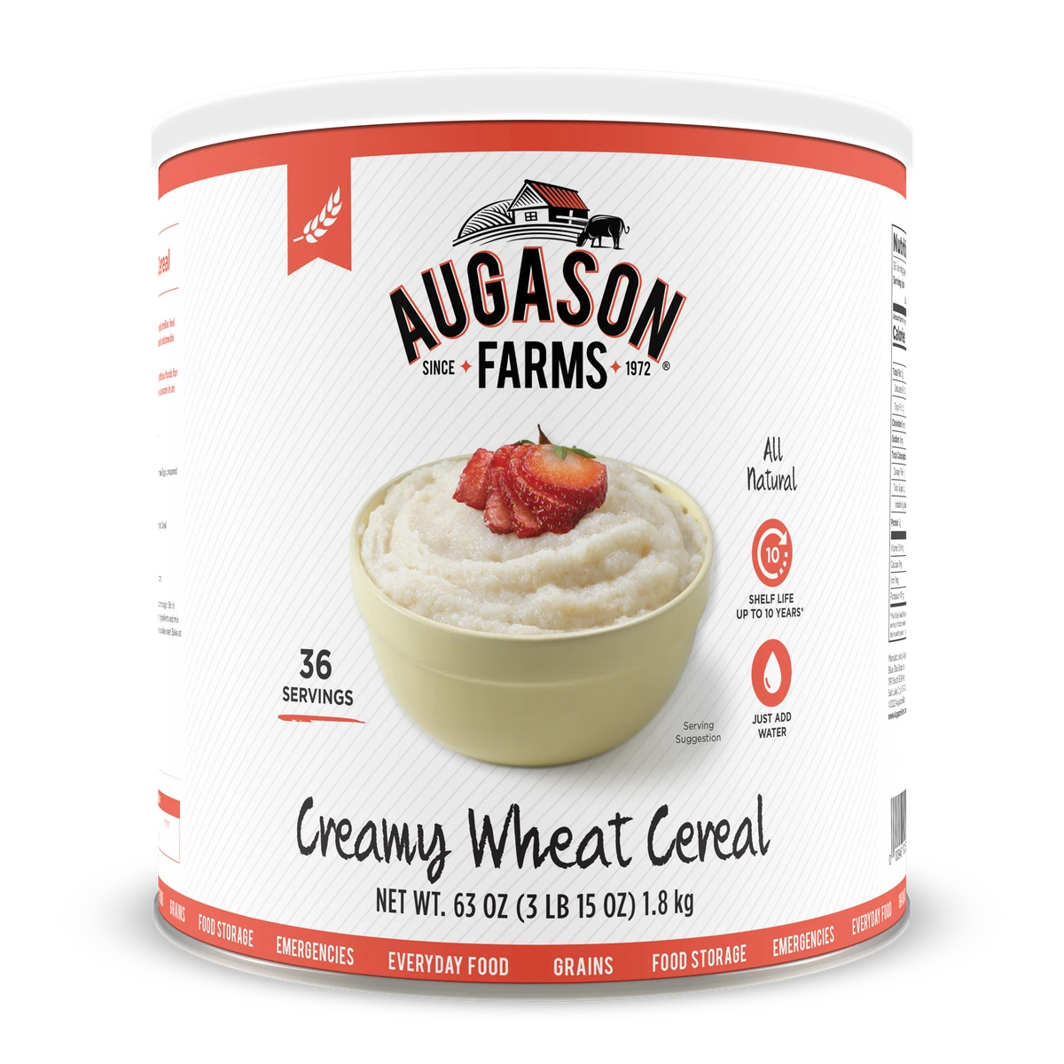 Augason Farms Creamy Wheat Cereal Food & Food Storage 1 Augason Farms Creamy Wheat Cereal Food & Food Storage