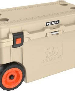 Coolers Pelican 80QT Elite Wheeled Cooler - Tan/Orange