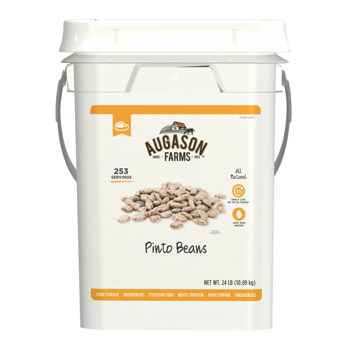 Augason Farms Pinto Beans, 4 Gallon Pail 1 Augason Farms Pinto Beans, 4 Gallon Pail