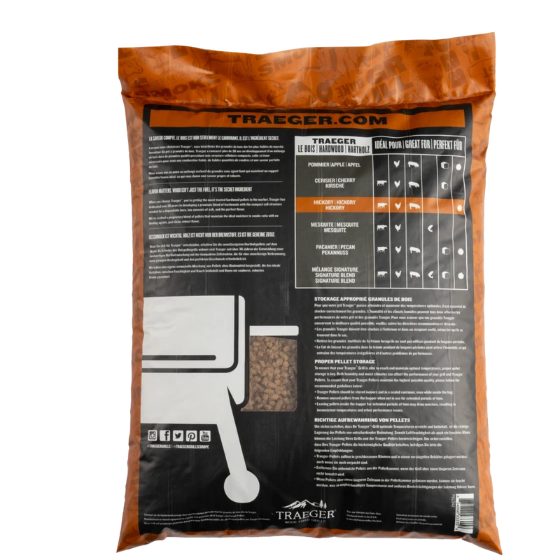 TRAEGER HICKORY BBQ WOOD PELLETS 2 TRAEGER HICKORY BBQ WOOD PELLETS