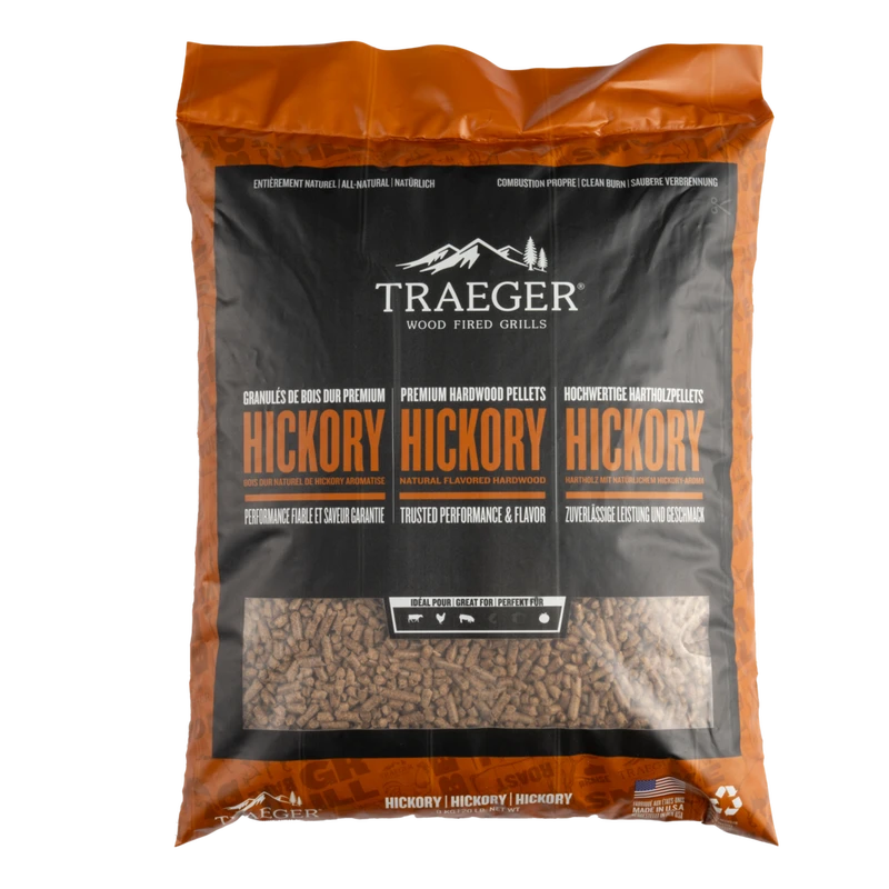 TRAEGER HICKORY BBQ WOOD PELLETS 1 TRAEGER HICKORY BBQ WOOD PELLETS