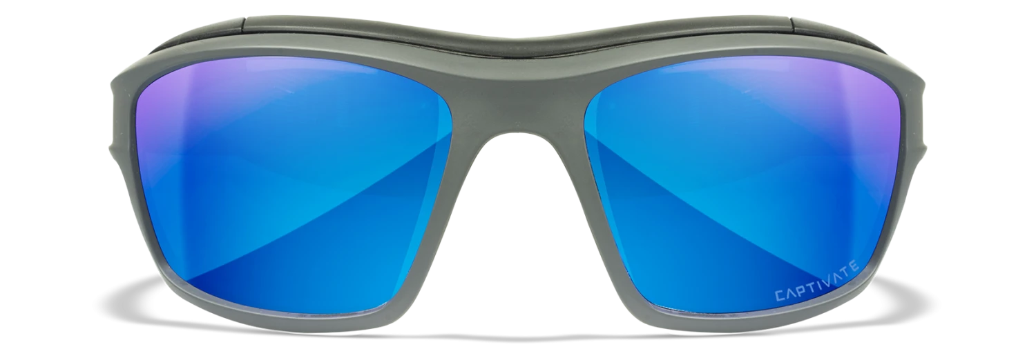 Gear Wiley X Ozone Sunglasses - Matte Grey Frame With Captivate Polarized Blue Lenses 2 Gear Wiley X Ozone Sunglasses - Matte Grey Frame With Captivate Polarized Blue Lenses