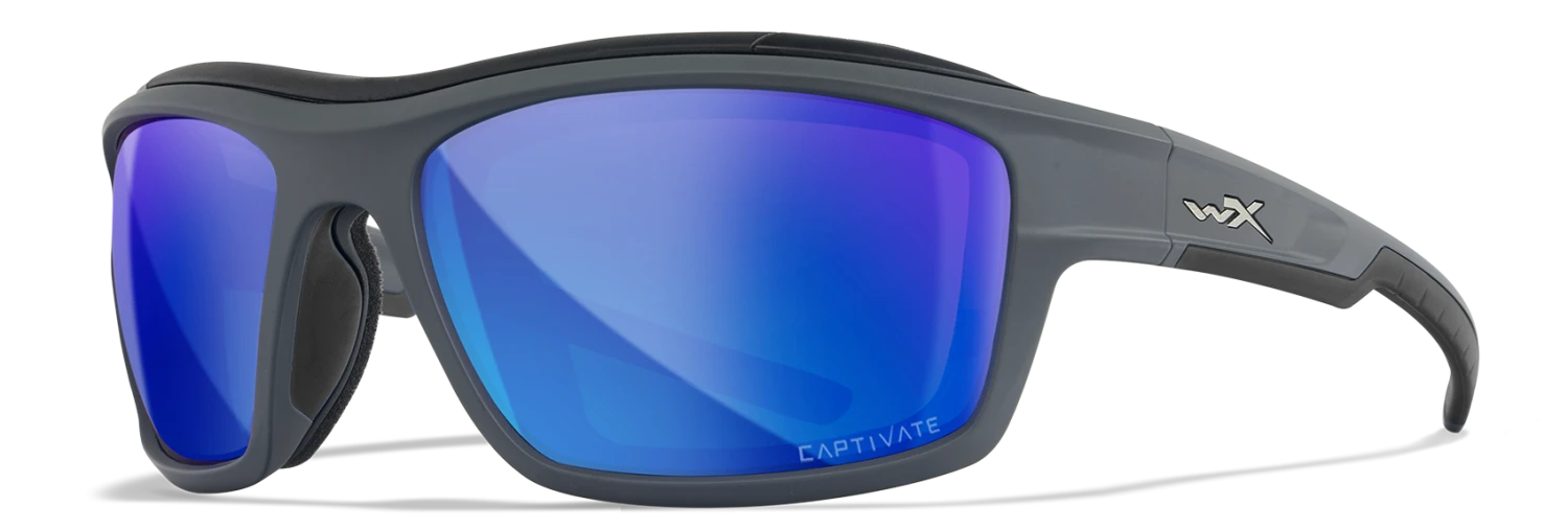 Gear Wiley X Ozone Sunglasses - Matte Grey Frame With Captivate Polarized Blue Lenses 1 Gear Wiley X Ozone Sunglasses - Matte Grey Frame With Captivate Polarized Blue Lenses