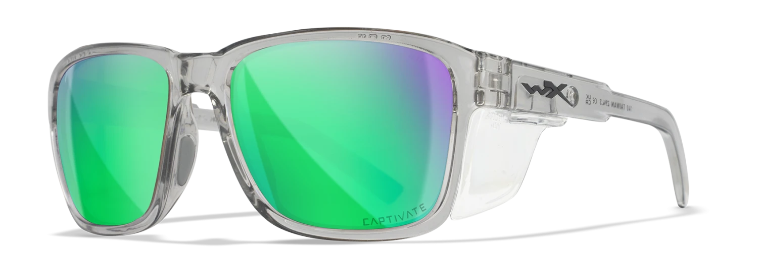 Wiley X Trek Sunglasses - Gloss Crystal Light Grey Frames With Captivate Polarized Green Mirror Lenses Gear 1 Wiley X Trek Sunglasses - Gloss Crystal Light Grey Frames With Captivate Polarized Green Mirror Lenses Gear