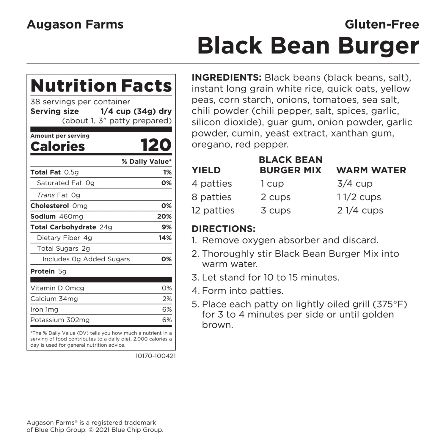 Food & Food Storage Augason Farms Black Bean Burger 17 Food & Food Storage Augason Farms Black Bean Burger